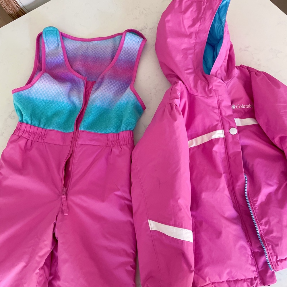 Girls Columbia snowsuit with reversible coat